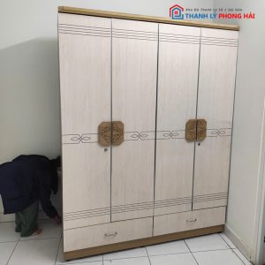 Tủ Quần Áo 1m6 Gỗ MDF 4 Cánh Cũ