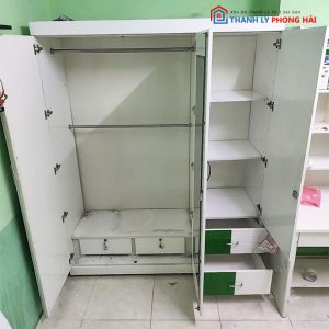 Tủ Quần Áo 3 Cánh 1m6 Kèm 2 Hộc Kéo Cũ
