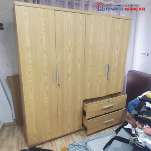 Tủ Quần Áo 4 Cánh Kèm 2 Hộc Lớn Cũ