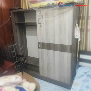 Tủ Quần Áo Cửa Lùa Gỗ MDF Cũ Có Gương