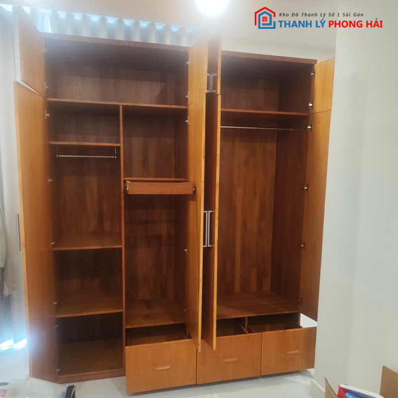tu-quan-ao-go-2m-nhieu-ngan-cu-2 Tủ Quần Áo Gỗ 2m Nhiều Ngăn Cũ