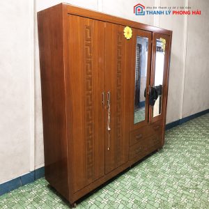 Tủ Quần Áo Gỗ 4 Cánh Có Gương Cũ