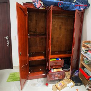 Tủ Quần Áo Gỗ Tự Nhiên 3 Cánh Kèm Hộc Cũ