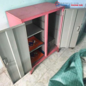 Tủ Quần Áo Sắt 2 Cánh Cho Bé Cũ Màu Hồng