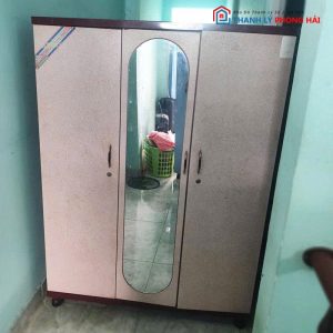 Tủ Quần Áo Sắt 3 Cánh Kèm Gương Cũ