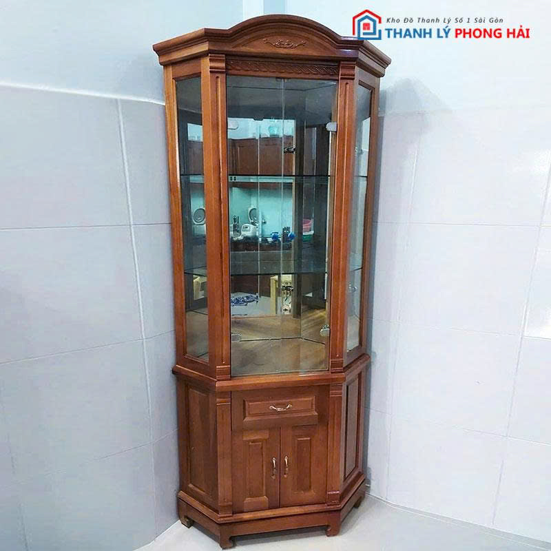 tu-ruou-go-xoan-80cm Tủ Rượu Gỗ Xoan 80cm Thiết Kế Góc Mới 99%
