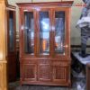 Tủ Rượu Gỗ Xoan Đào 3 Cánh Kính Mới 99%