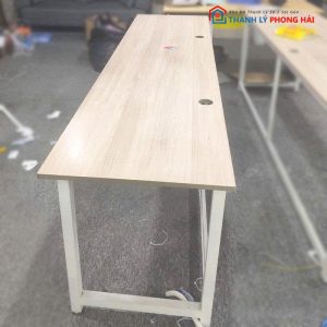 Bàn 2m4 Mặt Gỗ Khung Chân Sắt Cũ