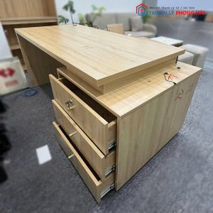 Bàn Giám Đốc Gỗ MDF Cũ Kèm Tủ 3 Hộc Kéo
