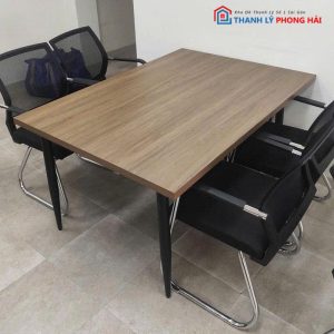 Bàn Họp 1m4 Chân Sắt Mặt Gỗ Cũ