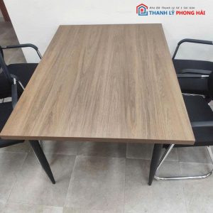 Bàn Họp 1m4 Chân Sắt Mặt Gỗ Cũ