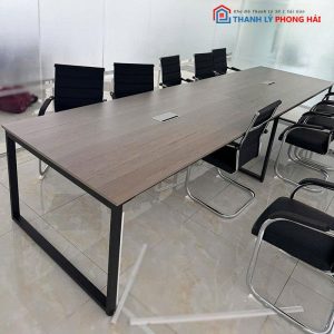 Bàn Họp 4m Cũ Mặt Gỗ MDF Chân Sắt Chữ U