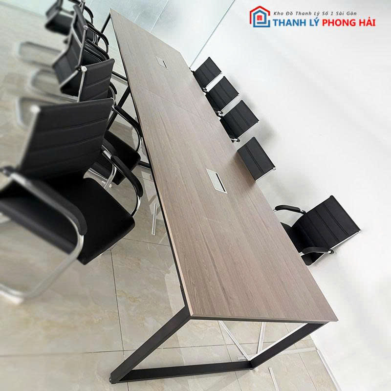 ban-hop-4m-cu-mat-go-mdf-3 Bàn Họp 4m Cũ Mặt Gỗ MDF Chân Sắt Chữ U
