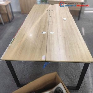 Bàn Họp Dài 2m4 Cũ Mặt Gỗ Chân Sắt