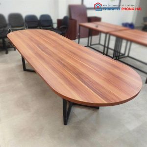 Bàn Họp Mặt Oval 3m Chân Sắt Cũ