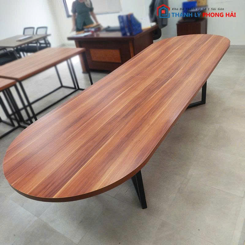 ban-hop-mat-oval-3m-chan-sat-cu-3 Bàn Họp Mặt Oval 3m Chân Sắt Cũ