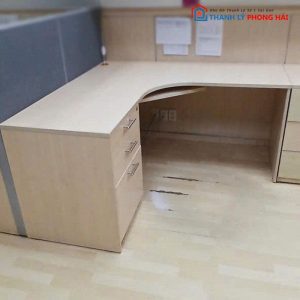 Bàn Làm Việc 1m5 Góc L Cũ Kèm Tủ Hồ Sơ