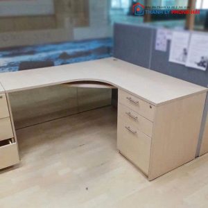 Bàn Làm Việc 1m5 Góc L Cũ Kèm Tủ Hồ Sơ