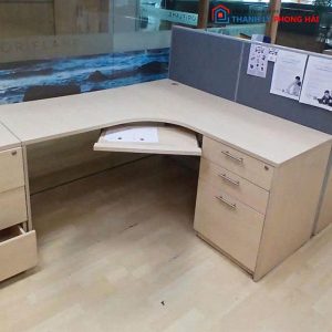 Bàn Làm Việc 1m5 Góc L Cũ Kèm Tủ Hồ Sơ
