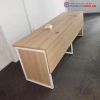 Bàn Làm Việc 2 Chỗ Chân Sắt Có Lỗ Đi Dây Cũ