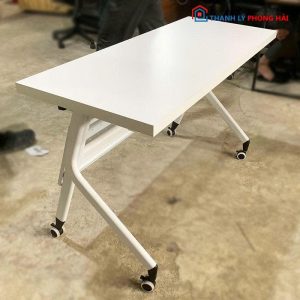 Bàn Làm Việc Cao Cấp 1m2 Cũ Chân Bánh Xe