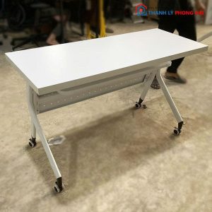Bàn Làm Việc Cao Cấp 1m2 Cũ Chân Bánh Xe