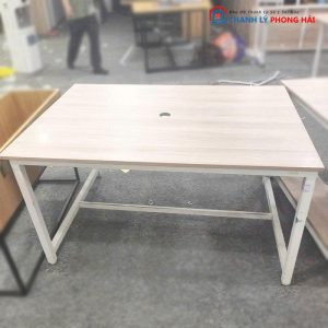 Bàn Làm Việc Gỗ MDF 1m4 Cũ Khung Sắt