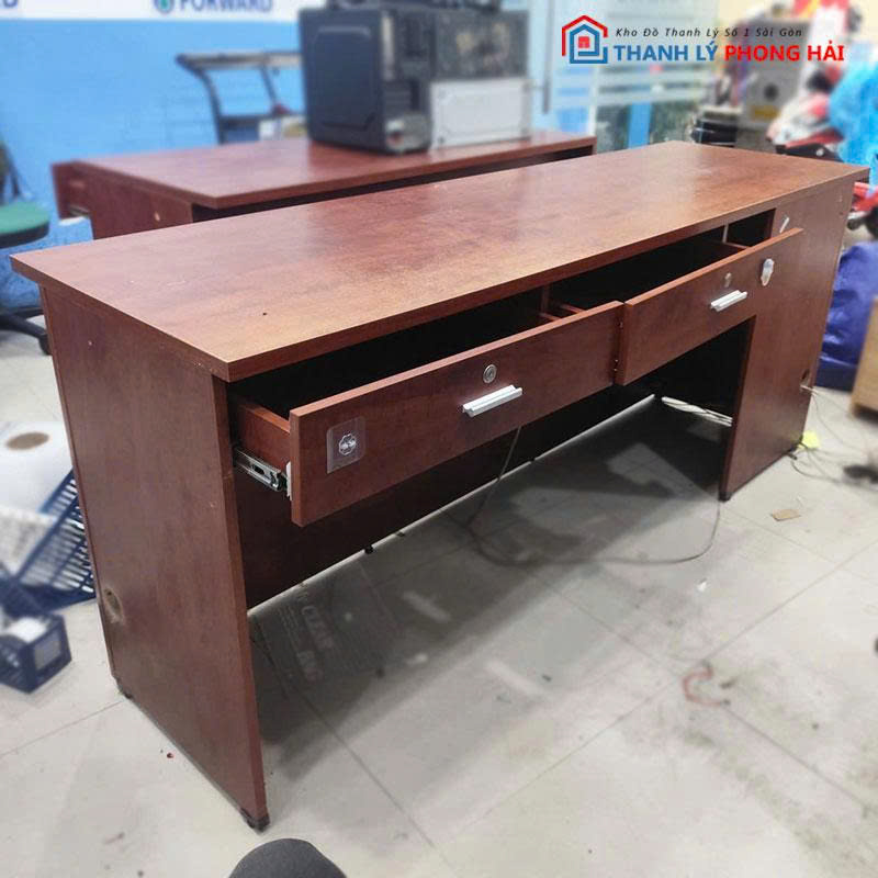 ban-lam-viec-go-mdf-4-hoc-1m4-cu-1 Bàn Làm Việc Gỗ MDF 4 Hộc 1m4 Cũ
