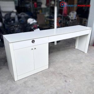 Bàn Quầy Cũ Kèm Tủ Hồ Sơ Cũ Màu Trắng