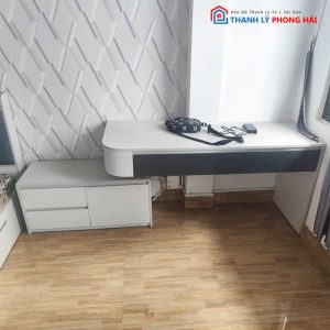 Bàn Trang Điểm Gỗ MDF Cũ Bo Cong Kèm Hộc