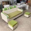 Băng Sofa Xanh Cốm Kèm 2 Đôn Vuông Cũ