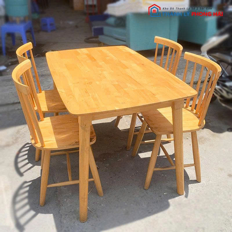 bo-ban-an-4-ghe-kieu-quat-cu-1 Bộ Bàn Ăn 4 Ghế Kiểu Quạt Cũ