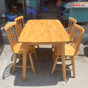 Bộ Bàn Ăn 4 Ghế Kiểu Quạt Cũ