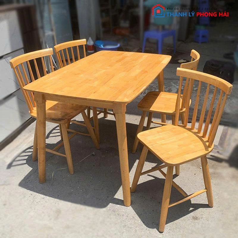 bo-ban-an-4-ghe-kieu-quat-cu-3 Bộ Bàn Ăn 4 Ghế Kiểu Quạt Cũ