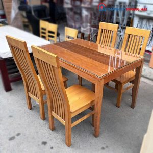 Bộ Bàn Ăn Gỗ Tự Nhiên 4 Ghế Cũ