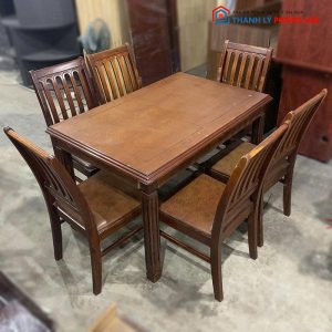 Bộ Bàn Ăn Gỗ Tự Nhiên 5 Ghế Cũ