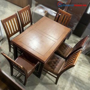 Bộ Bàn Ăn Gỗ Tự Nhiên 5 Ghế Cũ