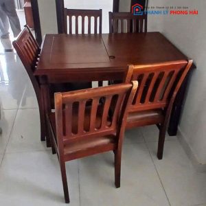 Bộ Bàn Ăn Gỗ Tự Nhiên 5 Ghế Cũ