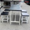 Bộ Bàn Ăn Mặt Gỗ Chân Sắt Cũ