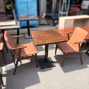 Bộ Bàn Ghế Cafe Babie Gỗ Cao Su Cũ