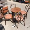 Bộ Bàn Ghế Cafe Thonet Đệm Da Cũ