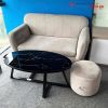 Bộ Sofa Bọc Nhung Cũ Kèm Đôn Tròn