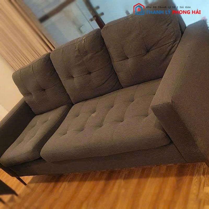 bo-sofa-ni-1m76-cu-mau-nau-3 Bộ Sofa Nỉ 1m76 Cũ Màu Nâu 4 Món