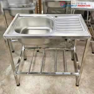 Bồn Rửa Chén 1 Hộc Kèm Kệ Chờ Mới 99%