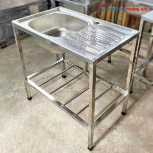 Bồn Rửa Chén 1 Hộc Kèm Kệ Chờ Mới 99%