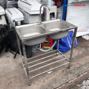 Bồn Rửa Inox 2 Hộc Cũ Kèm Vòi