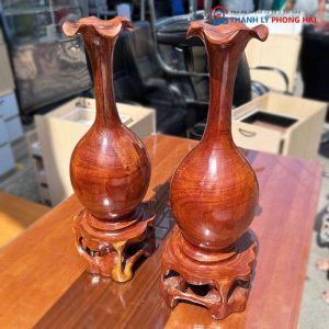 Cặp Lục Bình Tài Lộc Gỗ Tự Nhiên Cũ