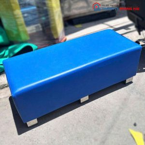 Đôn Sofa Bọc Da Màu Xanh Cũ