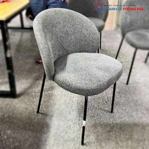 Ghế Ăn Cara Chân Sắt Bọc Vải Nỉ Cũ