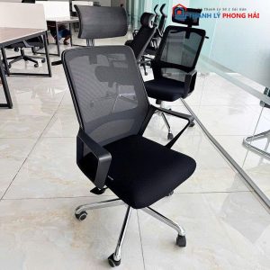 Ghế Xoay Văn Phòng Cũ Chân Inox Có Tựa Đầu